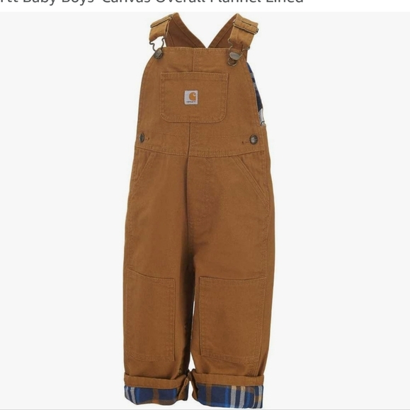 Carhartt Other - Carhartt Brown Canvas Overalls with Flannel Lining